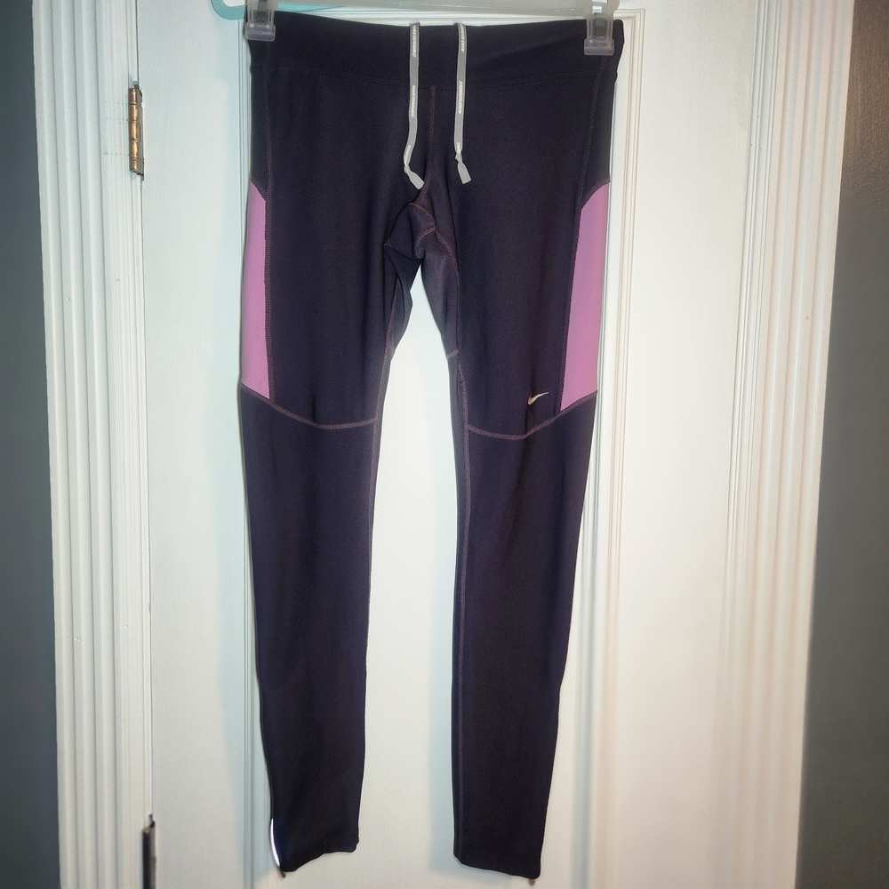 Nike Black and Pink Panel Leggings